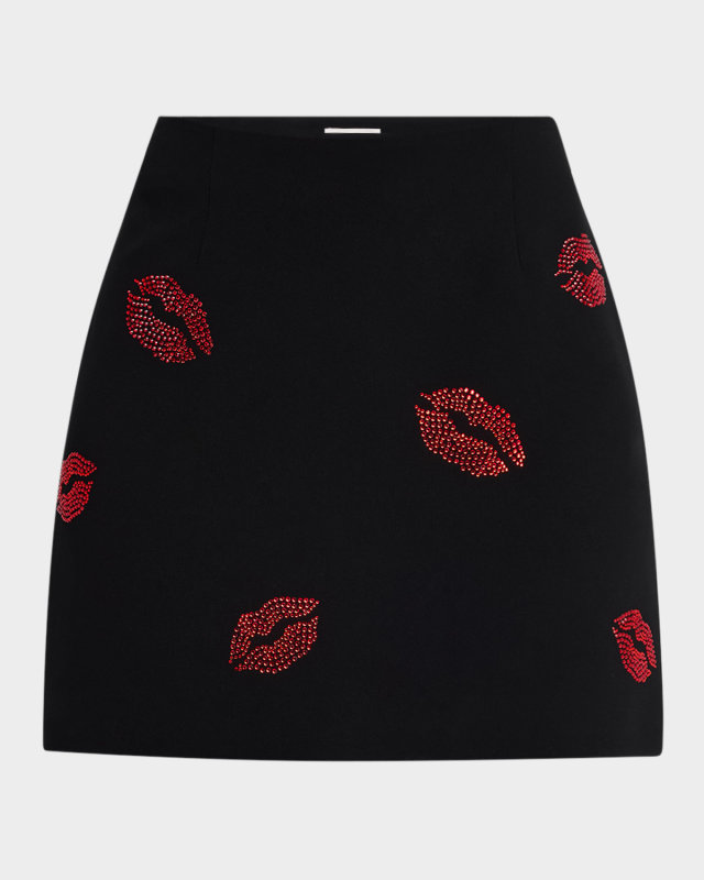 Doris Kissing Booth Embroidered Mini Skirt